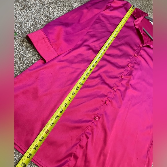 Blissshow | Fuchsia Oversized Shirt Dress / Tunic - Picture 9 of 10